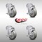 Service Caster 4 Inch SS Gray Polyurethane Wheel Swivel Bolt Hole Caster Set with Brake SCC SCC-SSBH20S414-PPUB-TLB-4 - alternate 3